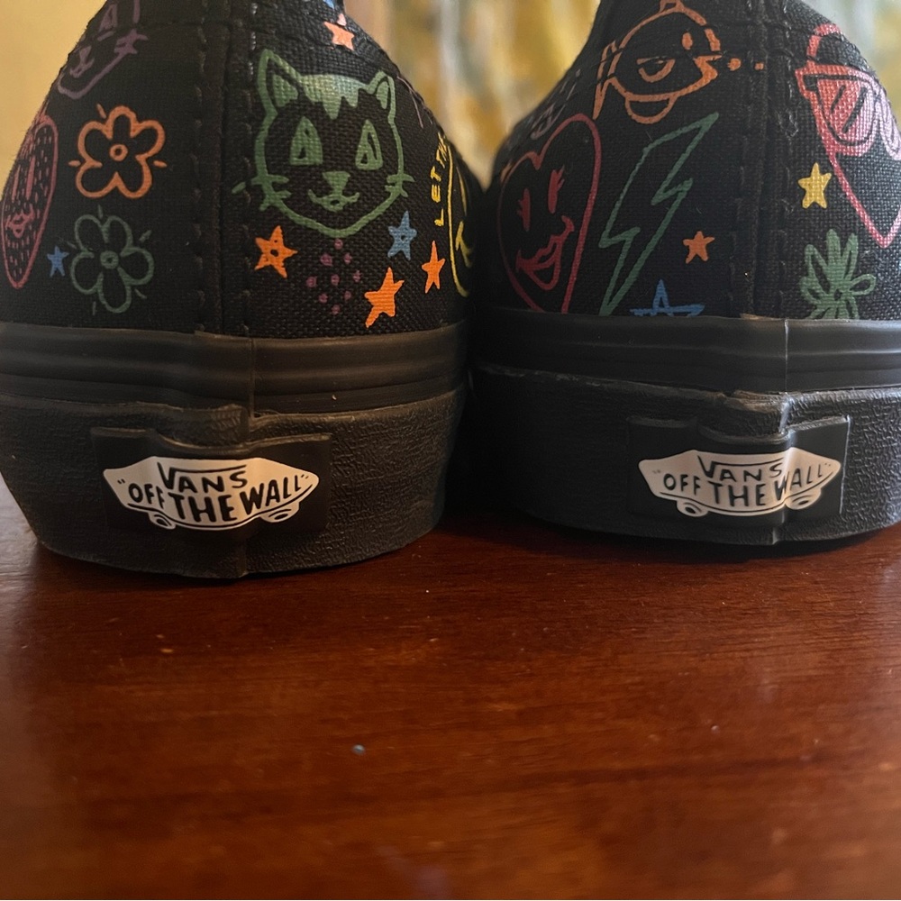 Vans Black Sneakers with Multicolor Graphics